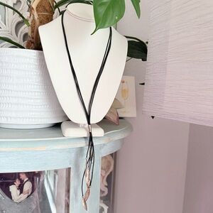 Silpada Long Leather & 925 Sterling Silver Necklace